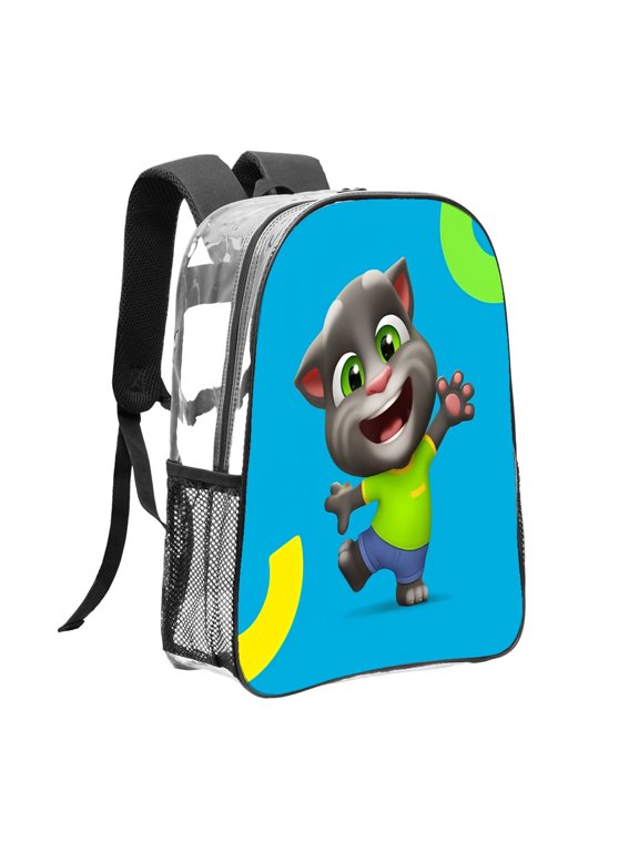 Clear Backpack Talking Tom for School Work Women Men Transparent backpack Bookbag Stadium Approved See Through Backpack