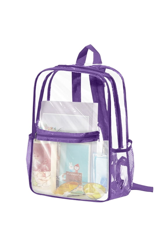 Clear Backpack | Transparent Stadium-Approved Bag - Multi-Pocket Heavy-Duty Plastic Rucksack for Sports, Festivals, Concerts, Beach, Parks | 11鈥?x 15鈥?x 5.1鈥?| Easy Clean | Durable Zippers