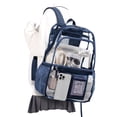 thumbnail image 1 of Clear Backpack for Women Men, Heavy Duty Transparent See Through Backpack, Waterproof Clear bookbag, Plastic Backpacks for School,Stadium Events,Travel,Festival,Work,Concert, 1 of 8