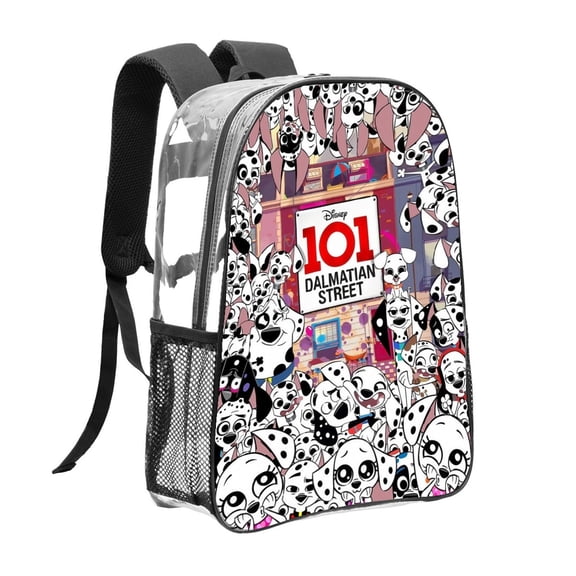Clear Backpack for 101 Dalmatians Heavy Duty for School Work Bookbag Women Men Transparent backpack Stadium Approved See Through Backpack