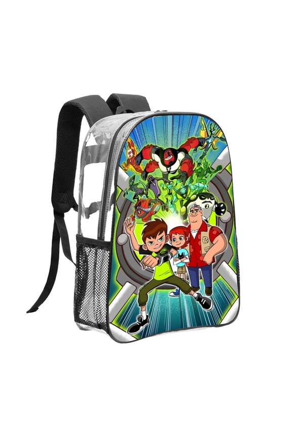 Clear Backpack for Ben 10 Heavy Duty for School Work Bookbag Women Men Transparent backpack Stadium Approved See Through Backpack