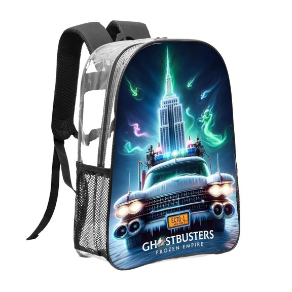 Clear Backpack for Ghostbusters Frozen Empire Heavy Duty for School Work Women Men Transparent backpack Bookbag Stadium Approved See Through Backpack