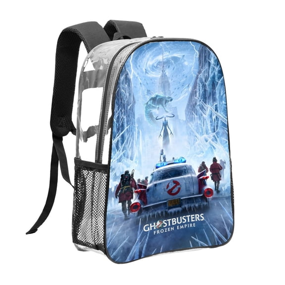 Clear Backpack for Ghostbusters Frozen Empire Heavy Duty for Work School Women Men Transparent backpack Bookbag Stadium Approved See Through Backpack