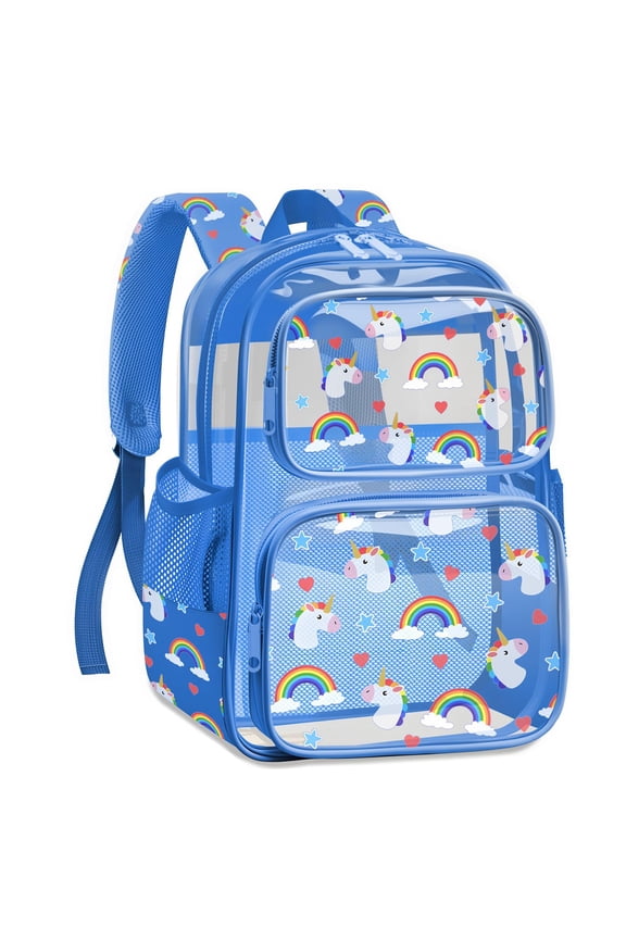 Clear Backpack for Girls,Cute Clear Backpack for School,17 inch Large Heavy Duty Transparent Bookbag for Girls,See Through Bag for Stadium Events