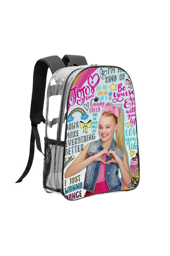Clear Backpack for JoJo Siwa Heavy Duty for Men Women School Work Transparent backpack Bookbag Stadium Approved See Through Backpack