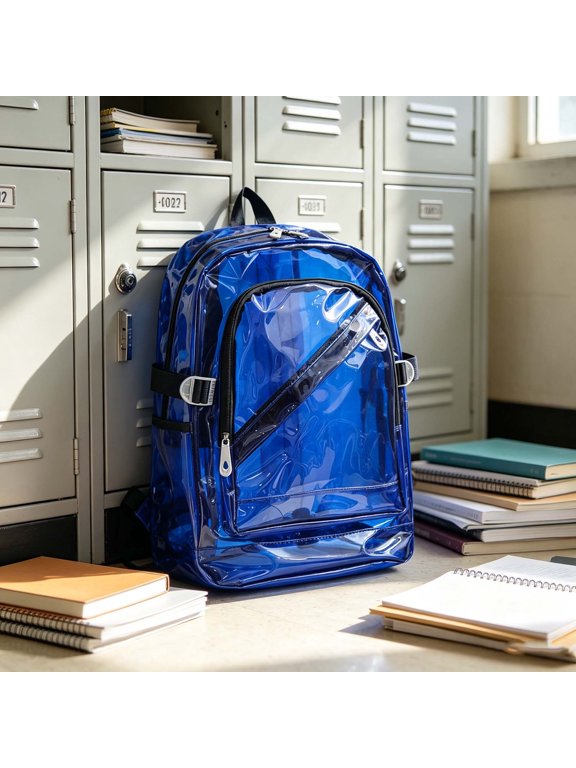 Clear Backpack for Men and Women, Transparent Jelly Travel Bag with Zipper Closure for Work Events and Daily Carry