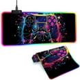 thumbnail image 1 of XL Led Gaming Mouse Pad with 14 Light Modes - Light Up Gamer Mouse Pad,31.5 x 11.8in Non-Slip Gamepad Style RGB Large Gamer Mousepad,Black Long Glowing Gaming Accessories for Desk,Waterproof, 1 of 7