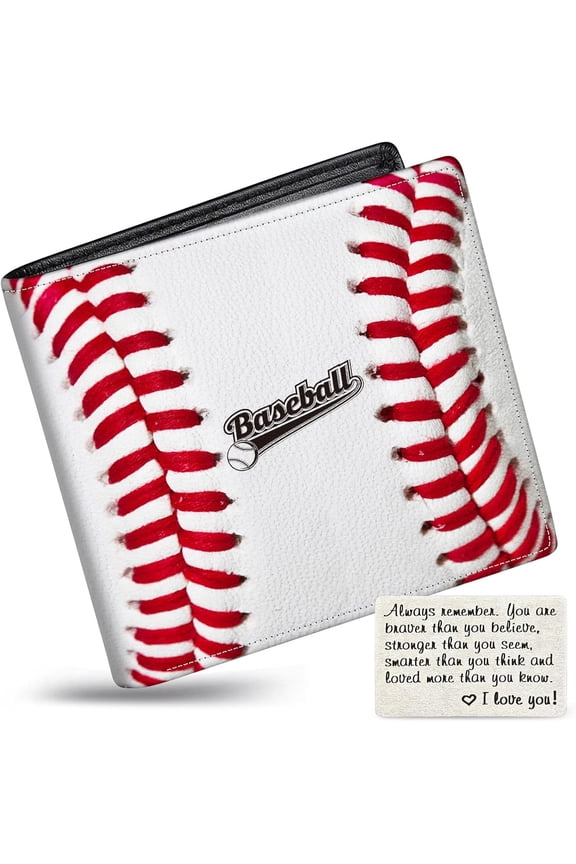 Boys Wallet for Kids, Teen Boy Baseball Wallets 9-12 8-10 8-12, Cool Novelty Leather Bifold Rfid Blocking Purse Coin Pocket Zipper Id Window for Children Men Male Youth Guys Birthday Christmas Gifts