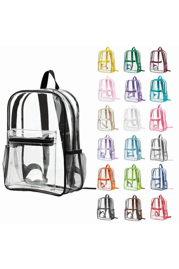Clear Backpack for Stadium Approved 15" x 5" x 11", Water proof Clear Bag for Stadium Events and Concert Work Sport Events (White)