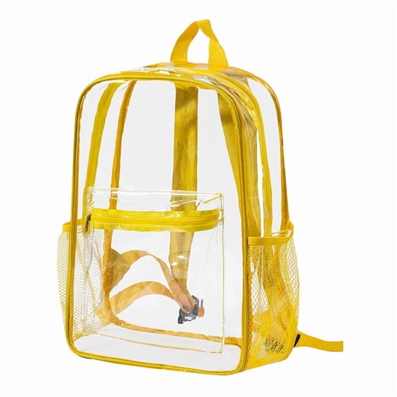 Clear Backpack for Stadium Approved 15" x 5" x 11", Water proof Clear Bag for Stadium Events and Concert Work Sport Events (Yellow)