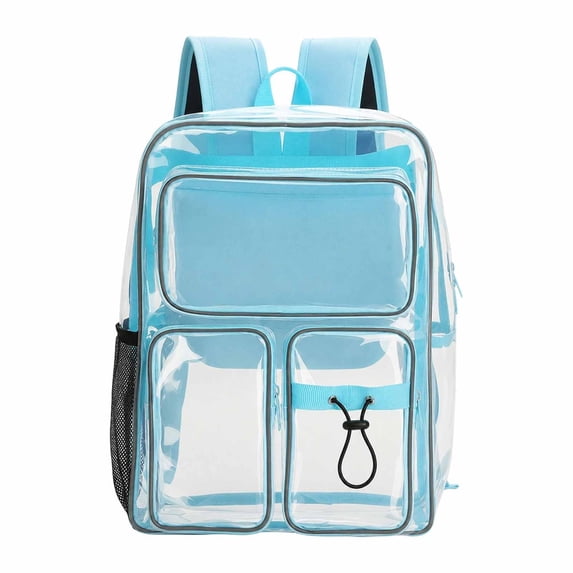 Clear Backpack for Stadium Events, Heavy Duty Transparent Bookbag with Reinforced Strap, Large Capacity See Through Clear Bag