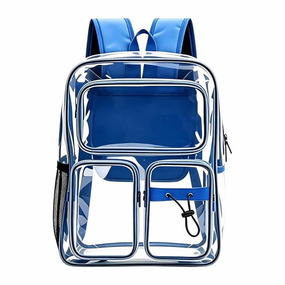 Clear Backpack for Stadium Events, Heavy Duty Transparent Bookbag with Reinforced Strap, Large Capacity See Through Clear Bag
