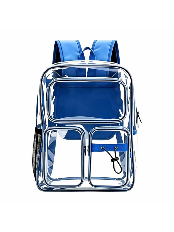 Clear Backpack for Stadium Events, Heavy Duty Transparent Bookbag with Reinforced Strap, Large Capacity See Through Clear Bag