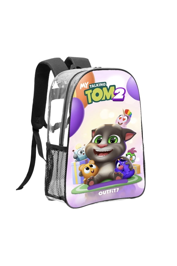 Clear Backpack for Talking Tom Heavy Duty for Work School Women Men Transparent backpack Bookbag Stadium Approved See Through Backpack