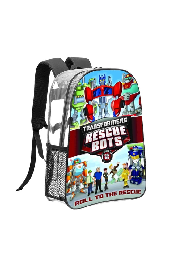 Clear Backpack for Transformers Rescue Bots Heavy Duty for School Work Women Men Transparent Bookbag backpack Stadium Approved See Through Backpack