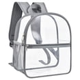 thumbnail image 1 of Clear Backpack with Reinforced Shoulder Straps, Bag for Concerts and Events in Grey, 1 of 8
