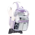 thumbnail image 1 of Clear Backpack for Women, Heavy Duty Transparent Waterproof PVC Backpack with Reinforced Strap & Large Capacity, for College Travel Workplace, Purple, 1 of 7