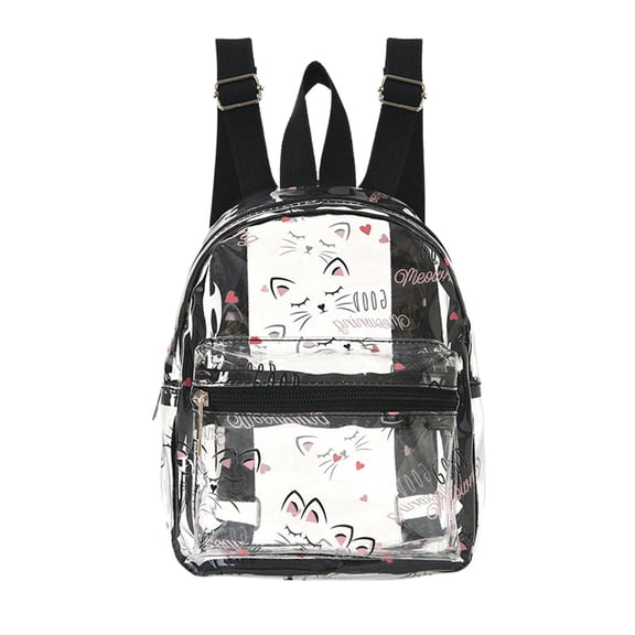 Clear Bag,Beach Backpack,Animals Cats Clear Backpack Heavy Duty Large Capacity See Through Backpack PVC Transparent Bag for Security Stadium Events Concert Travel(Clear)