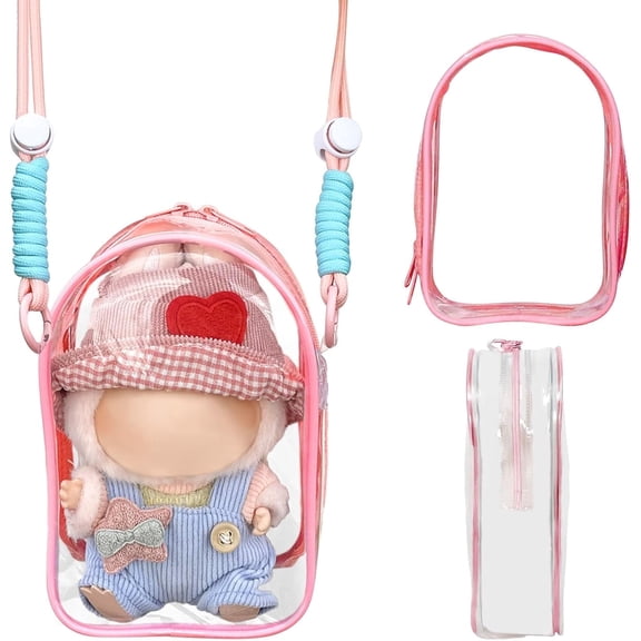 Clear Bag for Blind Box Plush Mystery Box Display Protective Case Display Bag Carrying for 5.9in Keychain Collectibles Doll Figure No Dolls