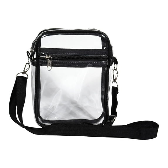 Clear Bag Durable Looking through Clear Purse for Beach Sporting Events Outdoor black small