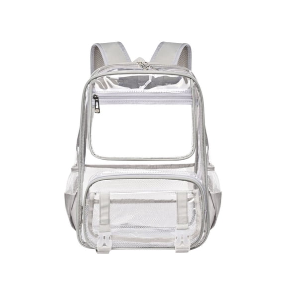 Clear Bag Mochila Transparente Clear Backpack for Work, Heavy Duty Waterproof Transparent Bookbag with Reinforced Straps, Large Capacity College Backpack for Women, Clear Bag for Stadium Events