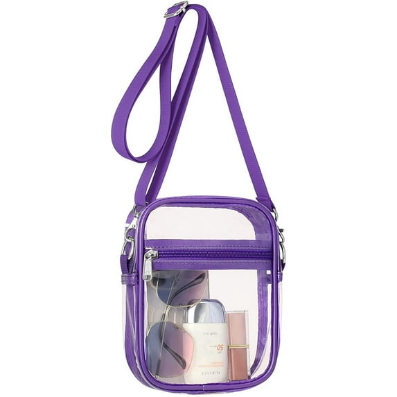 Clear Bag Stadium Approved, Clear Purse with Adjustable Shoulder Strap for Sports