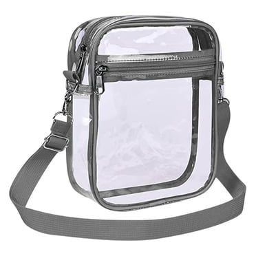 Stadium Approved Clear Tote Bag | Adjustable Shoulder Strap And Zippered Top Sturdy Gym Clear Bag For Sports Games Work Concerts 12x12x6 Black