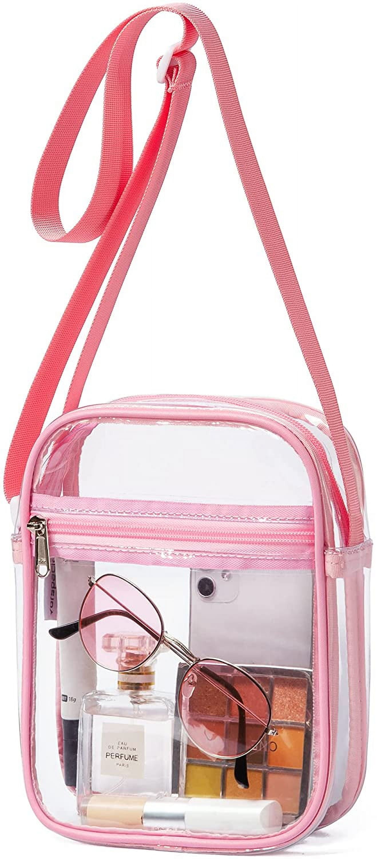 JOWURY PVC Clear Crossbody Bag - Stadium Approved Purse With Front Pocket For Concerts, Sports, Festivals (Grey)