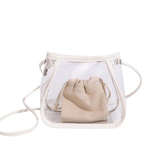 Clear Bag Stadium Approved, Transparent Crossbody Purse Small Clear Crossbody Bag with Adjustable Shoulder Strap