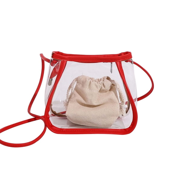 Clear Bag Stadium Approved, Transparent Crossbody Purse Small Clear Crossbody Bag with Adjustable Shoulder Strap