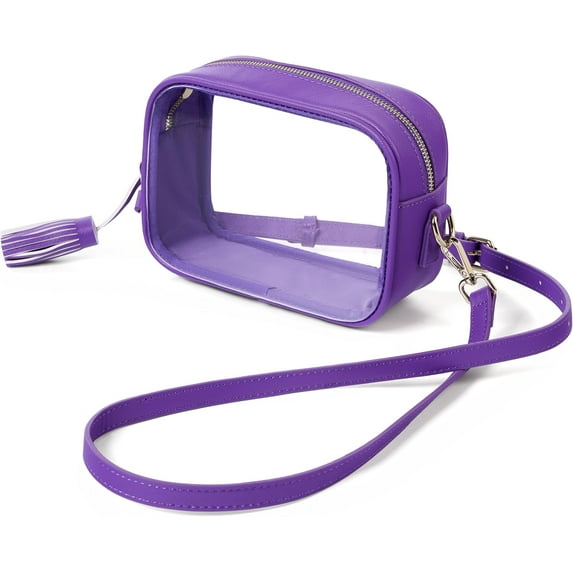 Clear Bag Stadium Approved, PVC Transparent Crossbody Purse Small Clear Crossbody Bag with Adjustable Strap