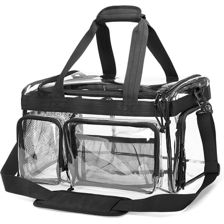 Clear Bag Stadium Approved with Shoe Compartment, Collapsible Clear Duffle Tote Bag with Adjustable Strap for Travel Work Concerts Baseball Golf Football Basketball Stadium Events