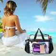 thumbnail image 1 of Clear Bag for Stadium Events 12x6x12in - PVC Transparent Tote Bag, See-Through Handbag for Concerts, Sports & Work, 1 of 9