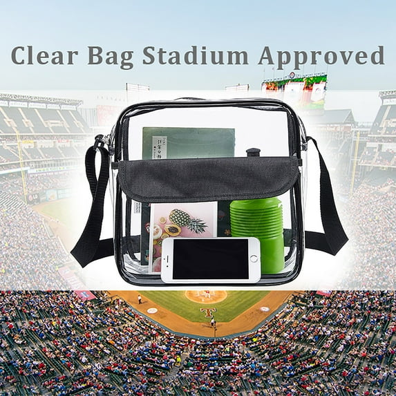 Clear Bag for Stadium Events Clear Bags Stadium Approved Clear Tote Bag with Zipper Closure Crossbody Messenger Shoulder Bag with Adjustable Strap