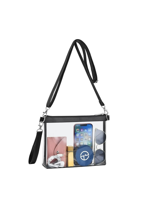 Clear Bag for Stadium Events Clear Purse for Women PVC Clear Crossbody Bag for Concerts Sports Festivals Waterproof Shoulder Bag.