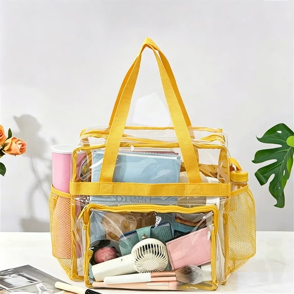 Clear Bag for Stadium Events, Pvc Transparent Backpack with Adjustable Straps, Heavy-Duty Stadium Approved Bag for Work & Sports