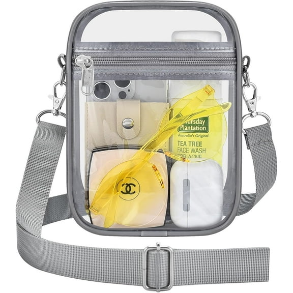 Clear Bag for Stadium Events Small Clear Purse Mini Clear Stadium Bag Sport Fan handbags for Sport Concert Work Travel