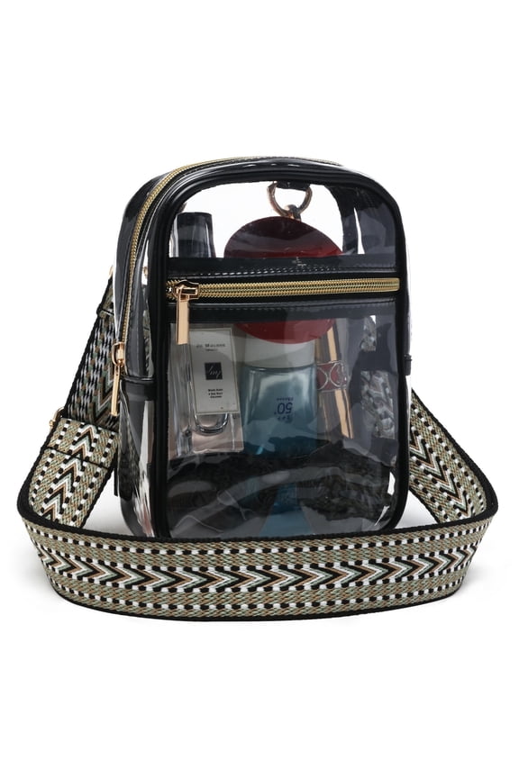 Clear Bag Stadium Approved, Clear Crossbody Bag for Work, Sporting Events, Concerts