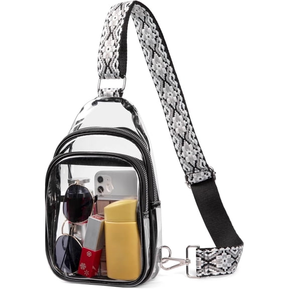 LAPTOM MAX Clear Bag for Stadium Events, Transparent Crossbody Sling Purse for Women, Concerts, Sports Games & Travel
