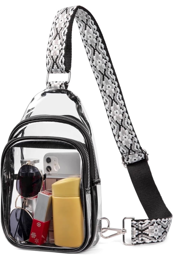 Clear Bag for Stadium Events, Transparent Crossbody Sling Purse for Women, Concerts, Sports Games & Travel