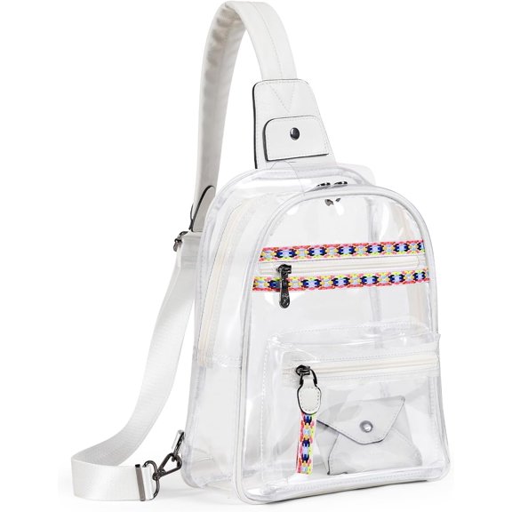 Clear Bag for Stadium Events, Transparent Fanny Pack Designer See Through Crossbody Sling Bags women Stadium Approved