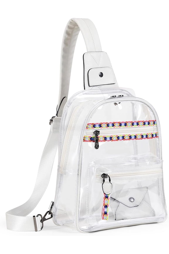 Clear Bag for Stadium Events, Transparent Fanny Pack Designer See Through Crossbody Sling Bags women Stadium Approved