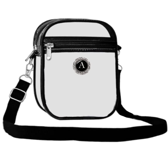 Clear Bag for Stadium Events with Initial, Stadium Approved for Women and Men Transparent Purse Messenger CrossBody Bags
