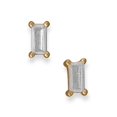 thumbnail image 1 of Clear Baguette Cubic Zirconia Stud Earrings 14k Gold-plated Sterling Silver, 1 of 1