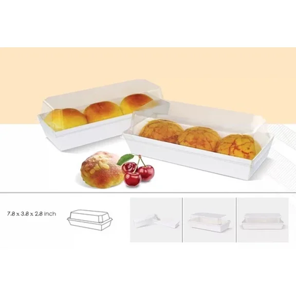 Clear Bakery Boxes W/ Lids | For Donut/Bread/Cookie Gift Party | Pack Of 12