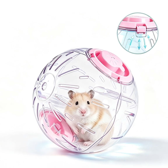 Clear Ball Hamster Ball, 7"Small Pet Running Exercise Ball, Guinea Pig Playing Ball _ Pink