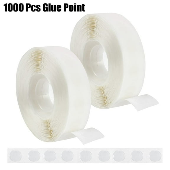 Clear Balloon Adhesive Dots (1000 Pcs), Double-Sided Removable Tape for Crafts/Parties, 1cm Diameter for Balloon/Scrapbook Decoration, Safe and Easy to Use