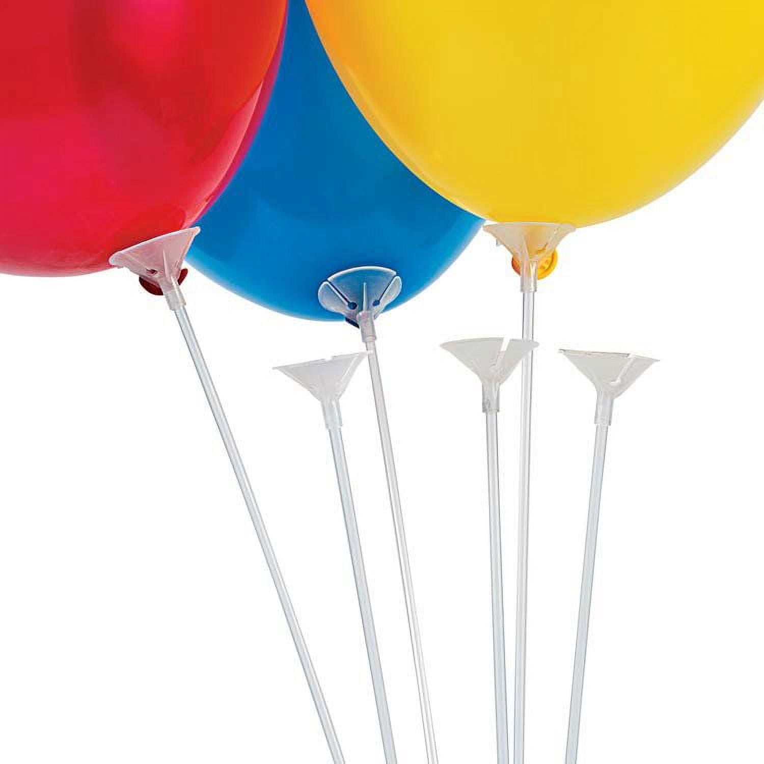 Clear Balloon Sticks With Cup - Party Decor - 144 Pieces