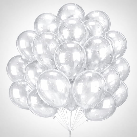 Clear Balloons 100 Pack, 12 Inch Round Latex Balloons, Helium Transparent Balloons for Wedding, Birthday, Baby Shower, Bridal Shower Party Decorations