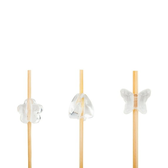 Clear Bamboo Acrylic Bead Skewer - Assorted Styles - 6" - 1000 count box